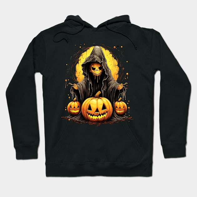 Eerie Halloween Ghoul Art Hoodie by Captain Peter Designs